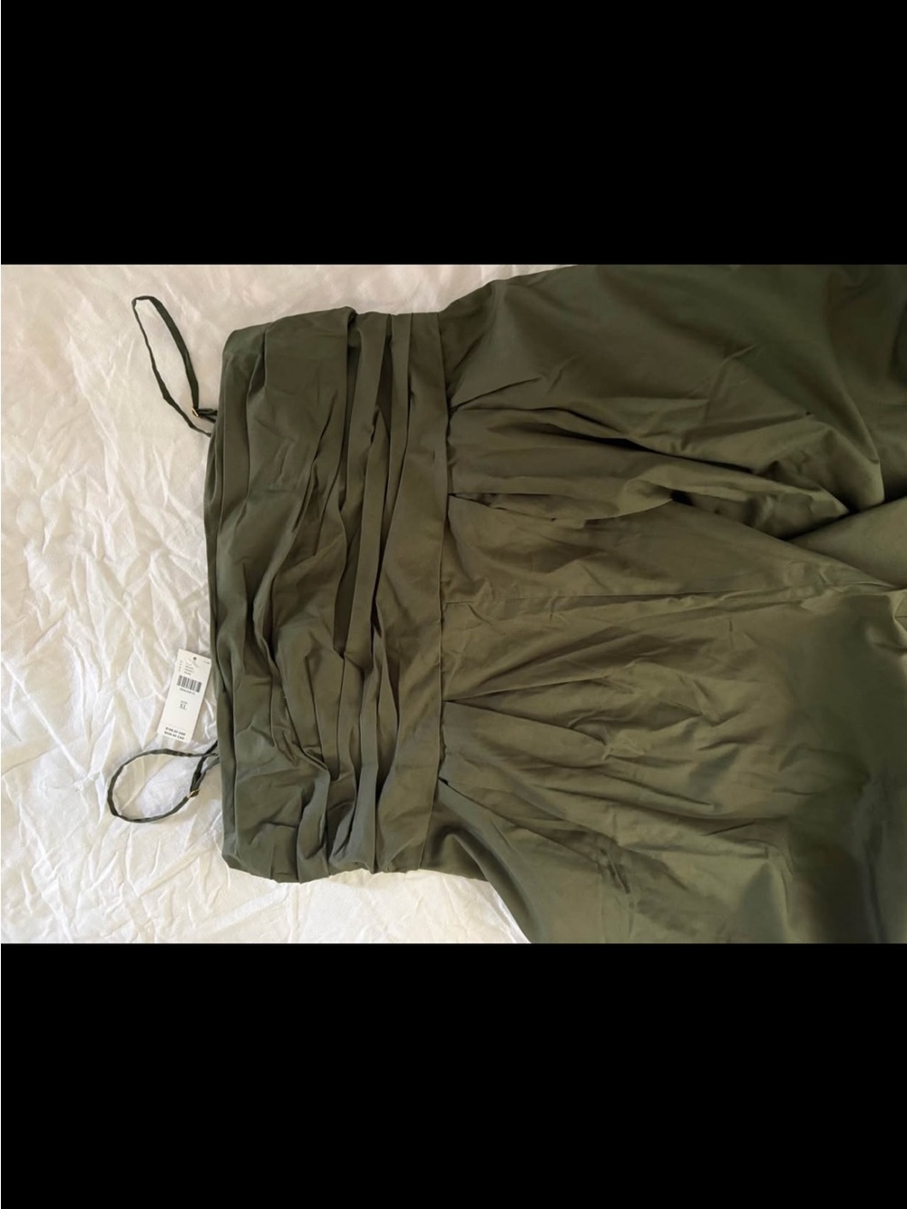 Anthropologie Hutch Olive Green Wide-Leg Jumpsuit with Ruched Bodice XL - Picture 8 of 8